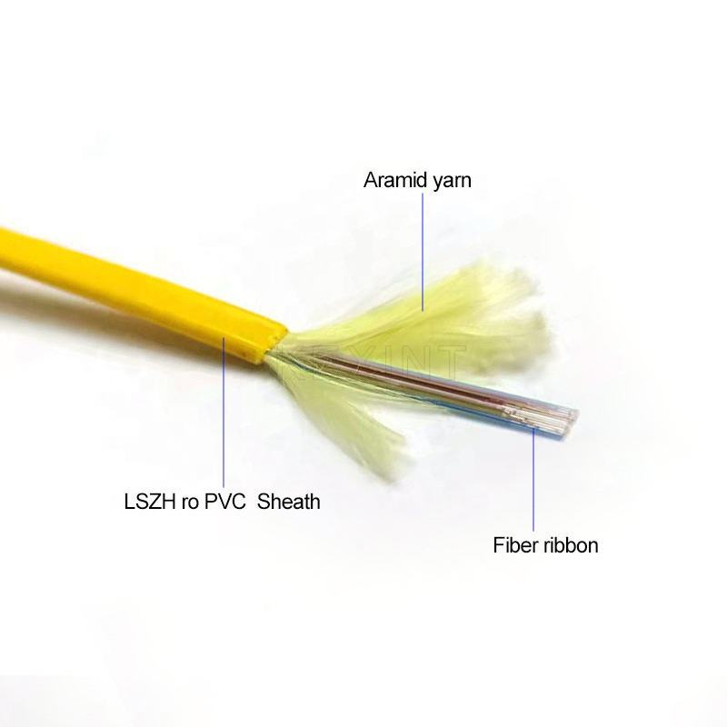 Kexint Factory Outlet 2-12 Cores Sm mm Gjdfbh Indoor Flat Ribbon Fiber Optic Cable