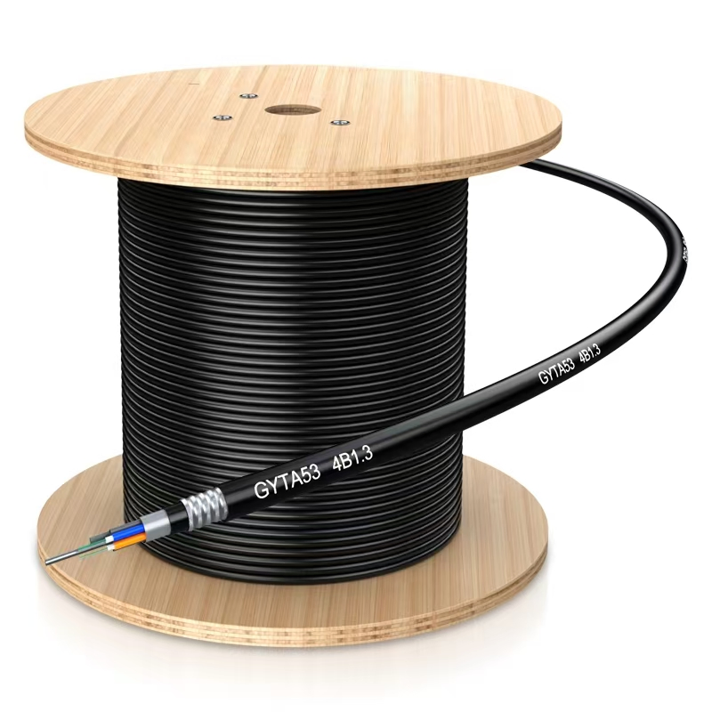Armored Single Mode Direct Buried Outdoor GYTA53 Fiber Optic Cable for Telecom Industrial Residential Network