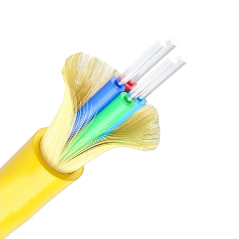 Gjfjh Tight Buffered Indoor Fiber Optic Cable FTTH Aramid Yarn Strength Members