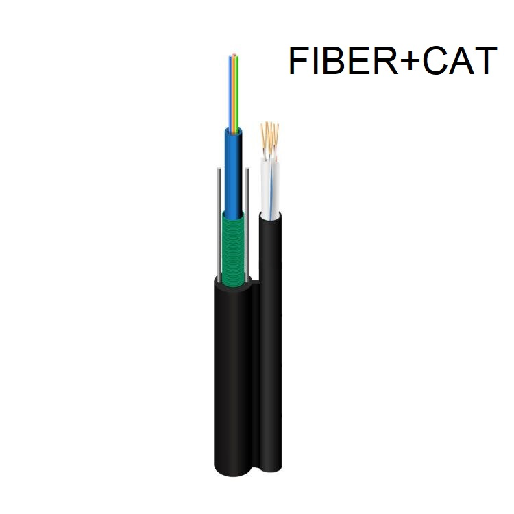 High Quality Optical Power Composite Cable G652D Fiber with 2 Copper PE Sheath Hybrid Cable