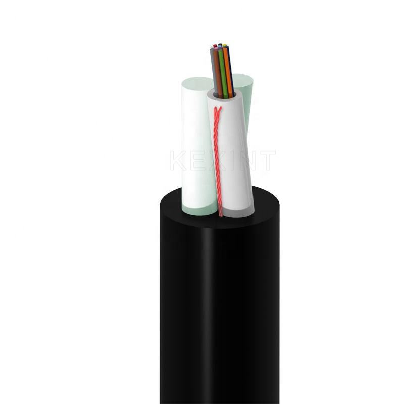 Kexint Asu Gyffy 1 to 24 Core Hybrid Fiber Power Cable 2 FRP Self-Supporting Fiber Optic Cable