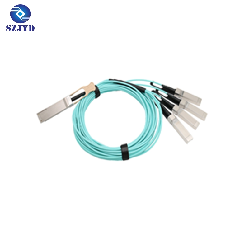 High Speed 40g Qsfp+ to 4*SFP+ 10g Aoc Om3 Om4 Active Optical Fiber Breakout Aoc 3m Indoor Fiber Optic Cable