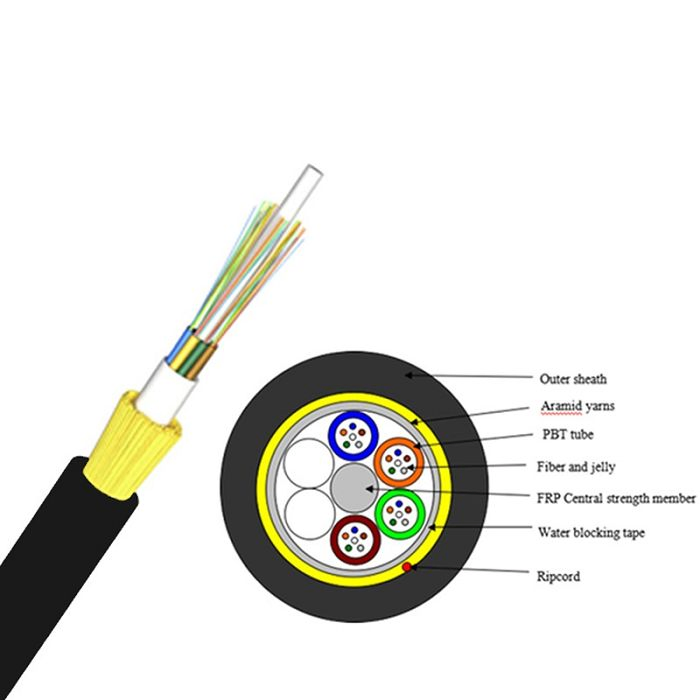 ADSS 24 48 Core Outdoor 100m Span Aerial Fiber Optic/Optical Cable
