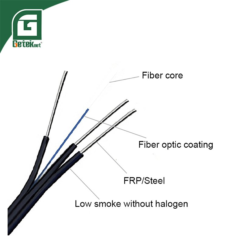 Geteknet OEM ODM FTTH G657A2 G657A1 1 2 4 6 8 12 24 Core Indoor Outdoor ADSS Drop Single Mode Optical Fiber Optic Communication Cable Cables Assembly Price