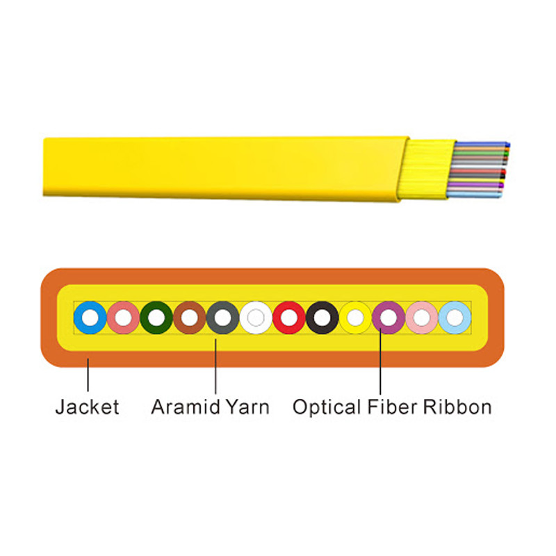 Gjdfb 6 Core PVC Jacket Exactcable Indoor Flat Fiber Ribbon Cable