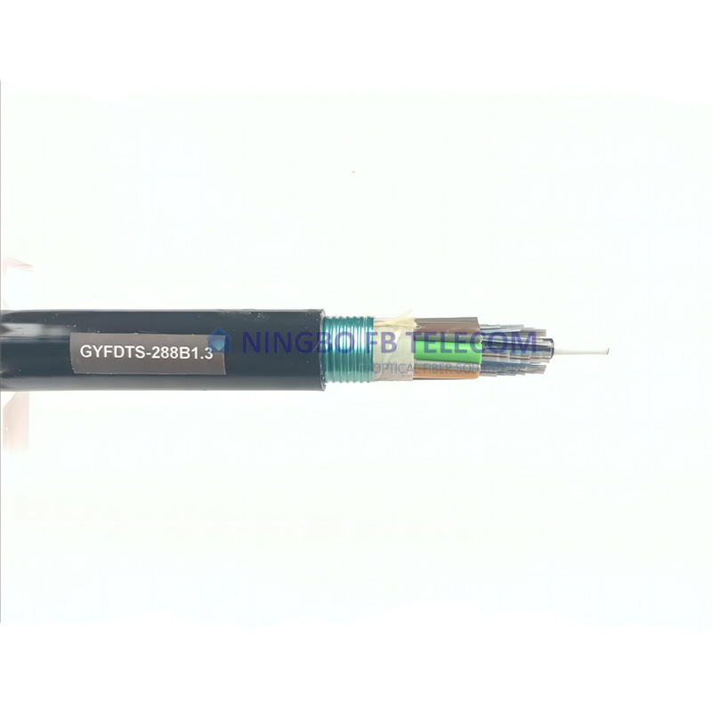 Round Shape Ribbon Cable Gyfdts Optical Fiber Cable with FRP Strength Member