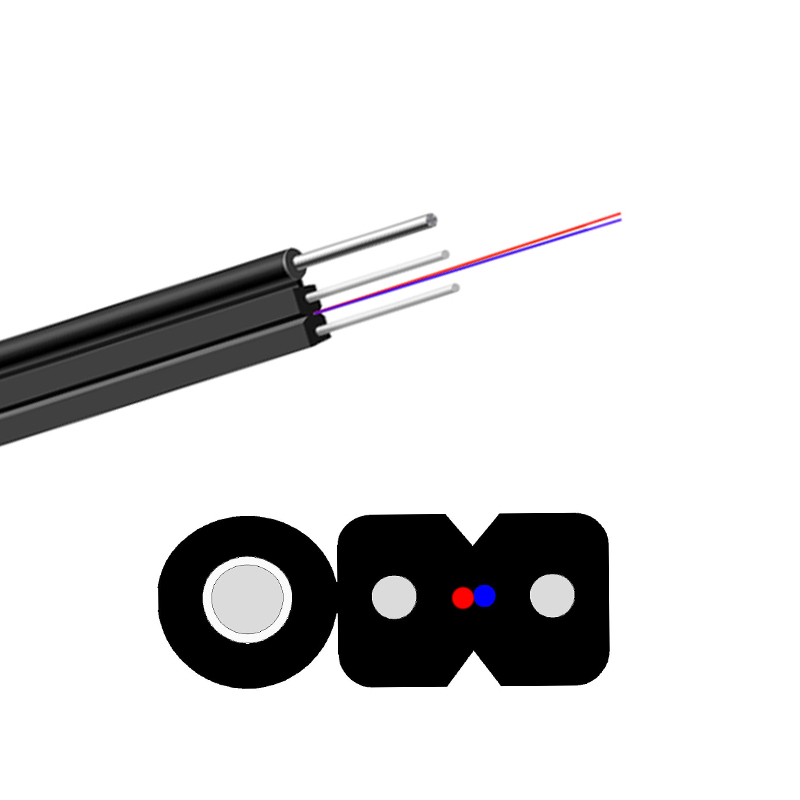 Outdoor 1km FTTH 1 Core Fiber Optic Drop Cable Optical Fiber Cable