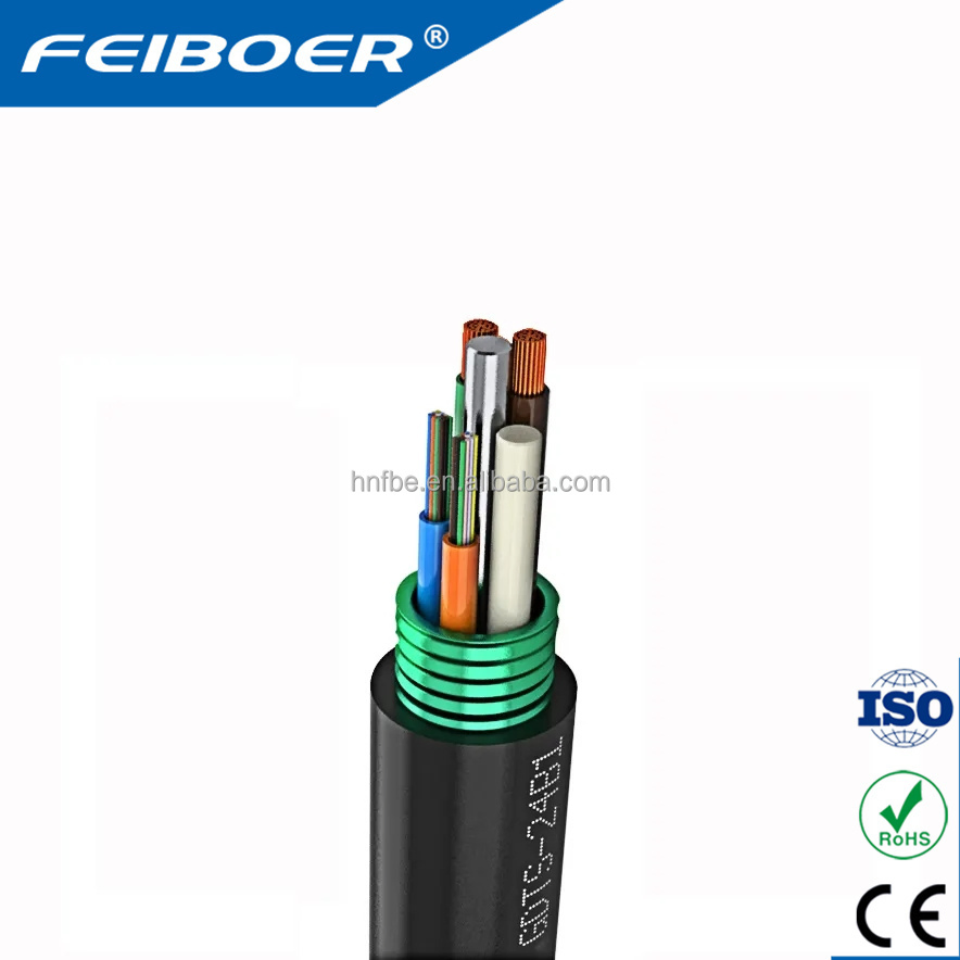 Plywood Drum Gdts Opto Electric Composite Outdoor Hybrid Cable Fiber Optic Single-Mode RV 2*2.5mm 2*1mm 2*2mm-Power 4-144 Core