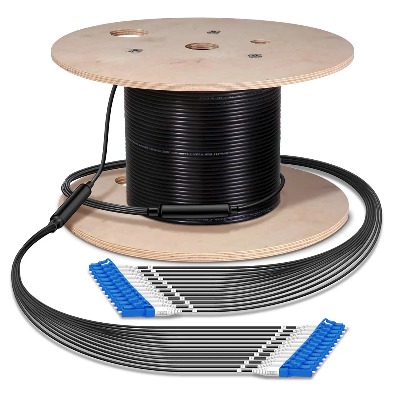 Customized 6 Fibers Indoor/Outdoor OS2 Single Mode Assembly Breakout Cable