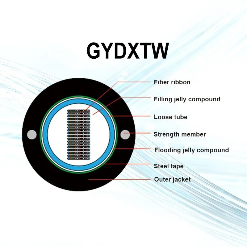 Central Loose Tube Light Armored Ribbon Cable Gydxtw Optical Fiber Cable