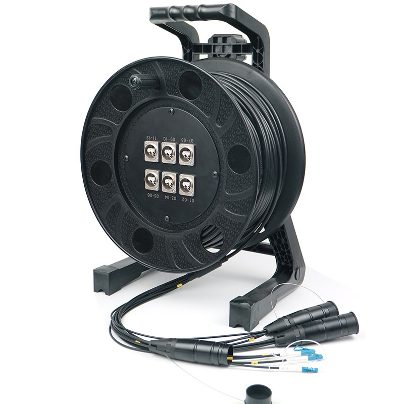 High-Speed Transmission Rate Single-Mode Armored Fiber Optic Cable Reel with TPU Sheath, Multi-Core (2/4/6/8/10/12)