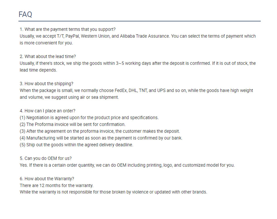 FAQ Support