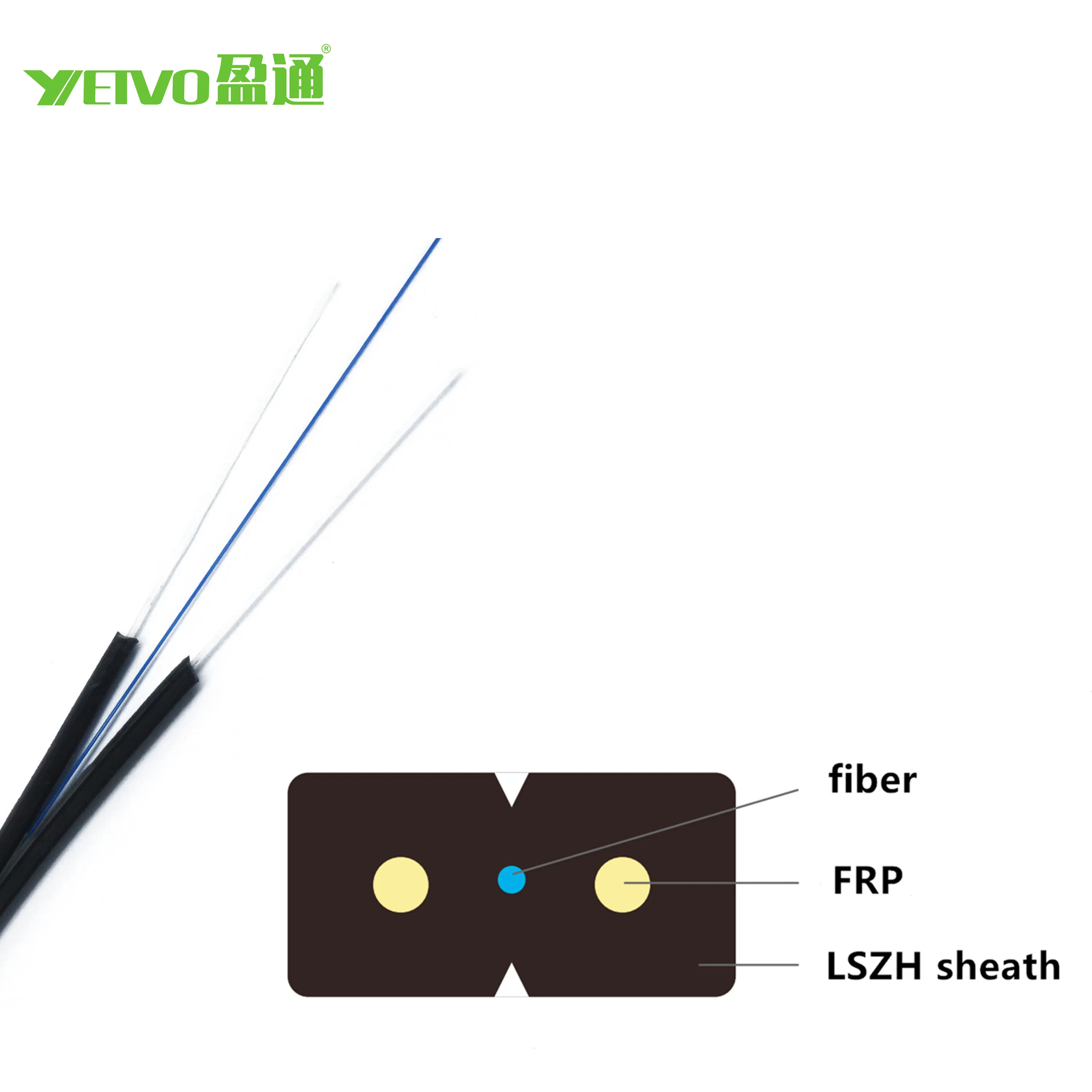 GJXFH GJYXFCH 1, 2, 4, 6, 8, 12 Cores FTTH Flat Indoor/Outdoor G657A G652D Fiber Optic Cable Drop Cable Optical Cable