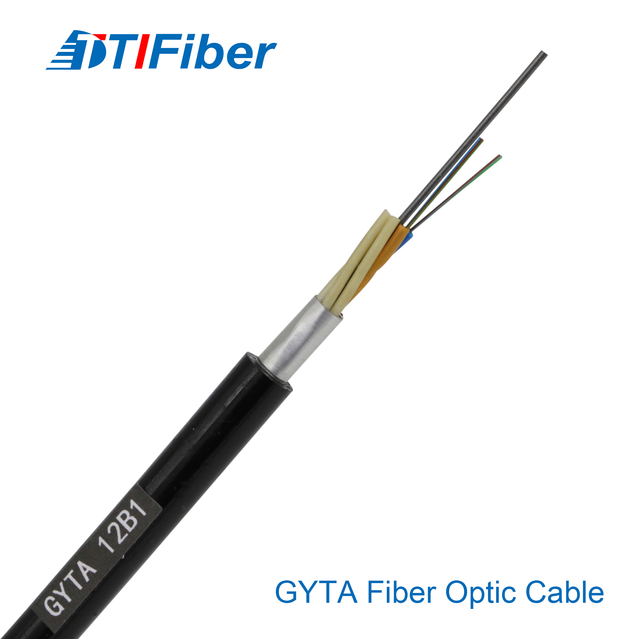 Outdoor Singlemode Aerial Or Duct Use 12 - 288 Cores Armoured Optical Fibre Cord GYTA Fiber Optic Cable