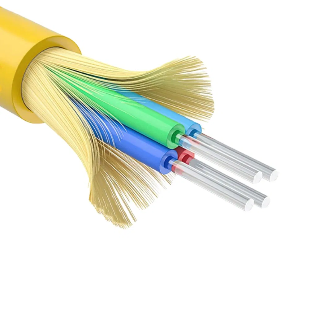 Gjfjh Tight Buffered Indoor Fiber Optic Cable FTTH Aramid Yarn Strength Members
