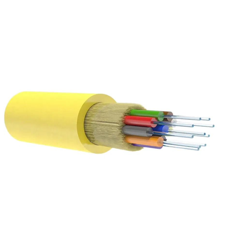 Gjfjh Tight Buffered Indoor Fiber Optic Cable FTTH Aramid Yarn Strength Members