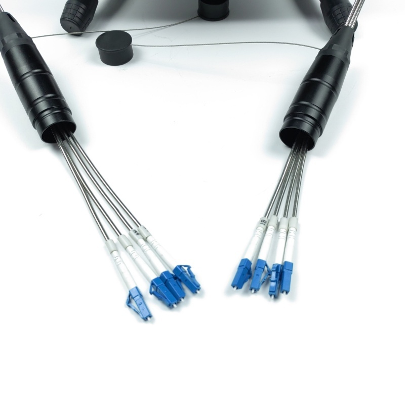 High-Speed Transmission Rate Single-Mode Armored Fiber Optic Cable Reel with TPU Sheath, Multi-Core (2/4/6/8/10/12)