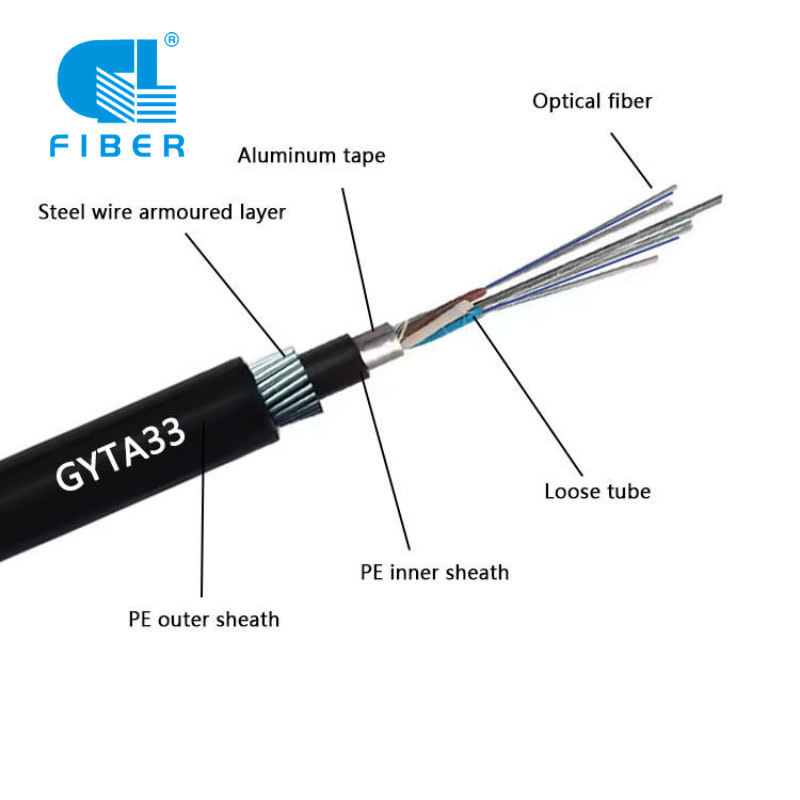 GYTA33 48 96 144 288 Cores Submarine Underwater Undersea Amoured Sm mm G652D G657A1 G657A2 Fiber Optic Cable
