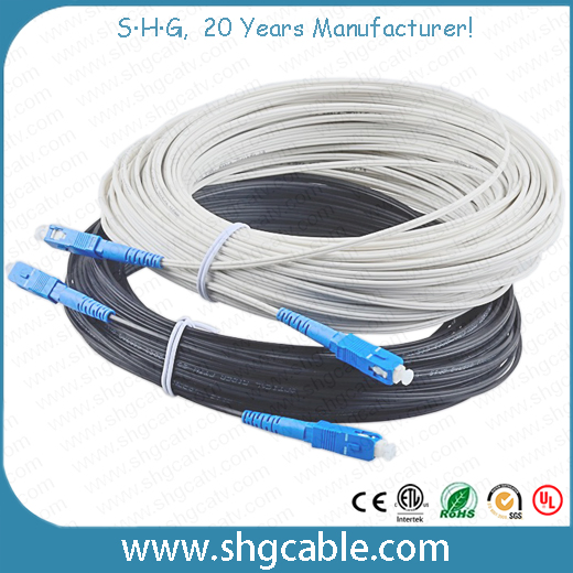 Hot Sale Factory Price 1/2/4 Cores Fibers Flat Indoor All Dielectric FRP FTTH Drop Fiber Optic Cable (GJXFH)