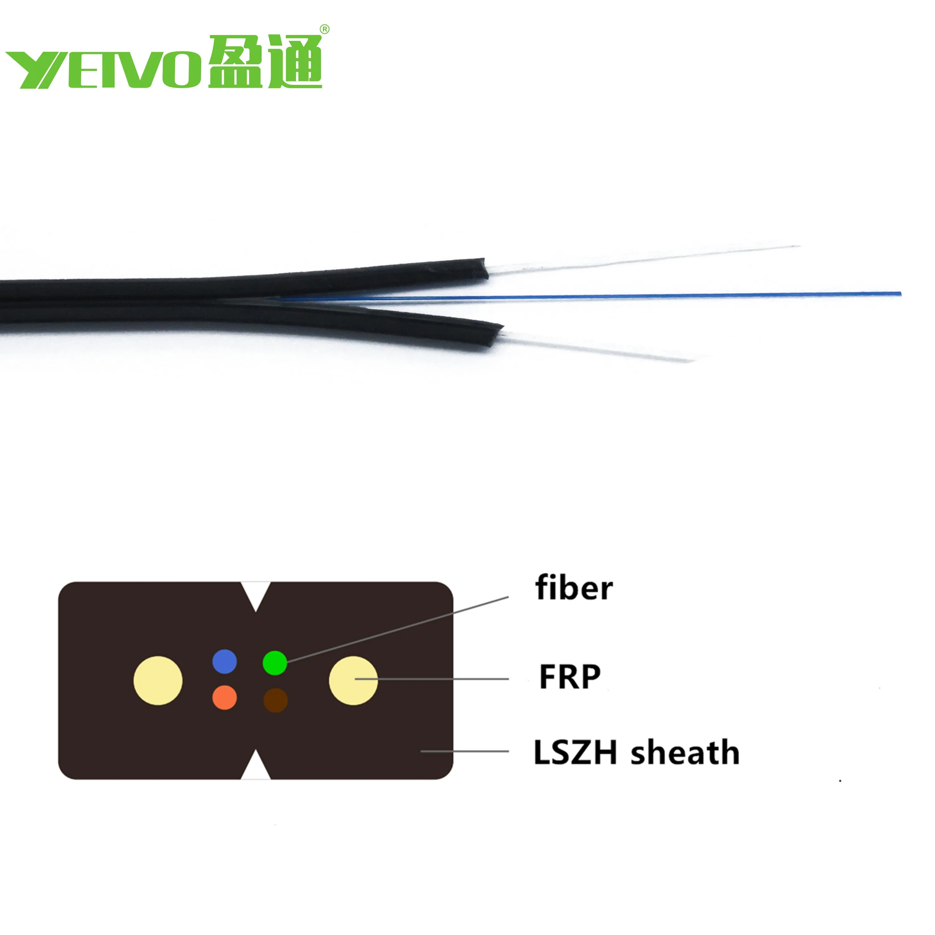 Black/White Jacket GJXFH Optical Fiber Drop Cable Indoor FTTH Distribution Cable