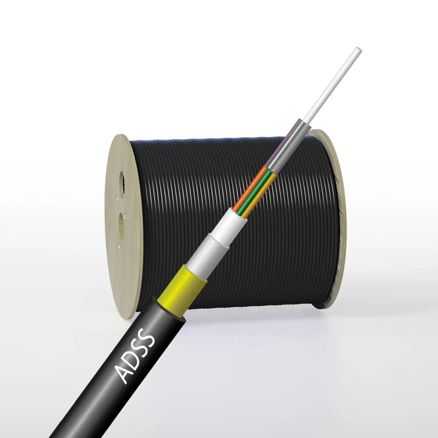 OEM FTTH Self-Supporting ADSS Optical Sm Fiber Optic Cable Outdoor for Communication