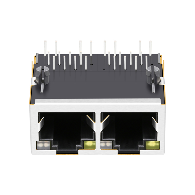 Shielded Magnetic Dual Ports RJ-45 Connector 1840538-3 6610128-1 1840538-4 1840538-2