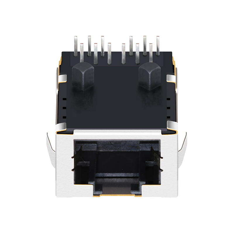 L8AL-1X1T-32A 10/100/1000 Base-t Magnetic Ethernet Low Profile Female RJ45 Connector Without Leds