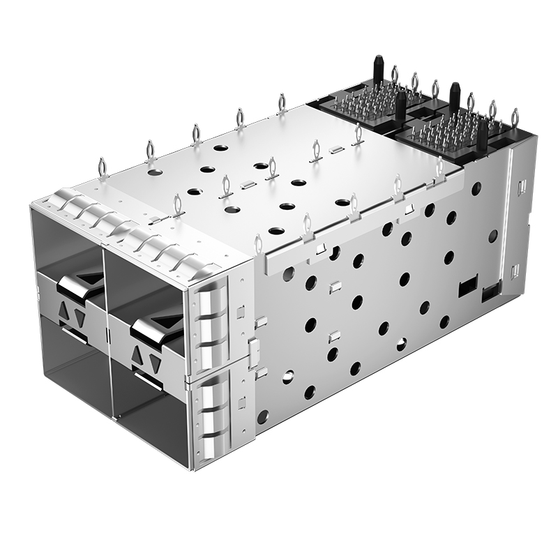 2007417-1 TE Compatible Through Hole 80P 2x2 Ports Press-Fit SFP+ Cage & Connector With Light Pipe