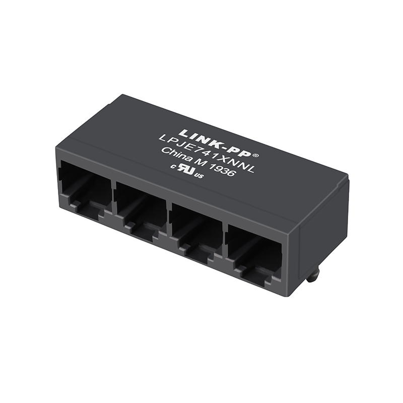High Quality Industrial 6P6C 1x4 Port RJ11 Modular Jack Without Magnetics