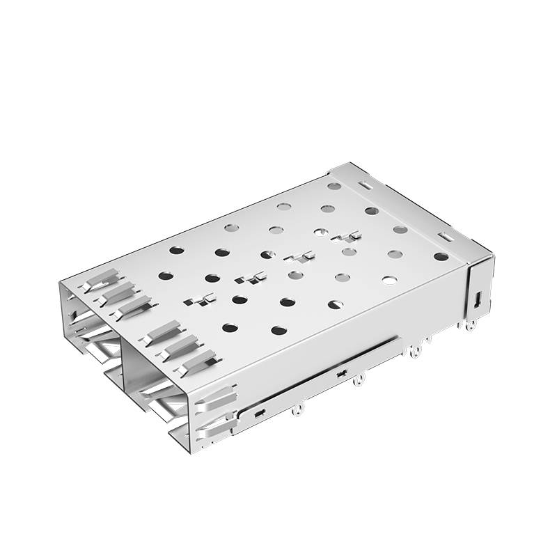 1888424-1 TE Compatible Through Hole EMI Shielded Housing 1x2 Ports Press-Fit SFP Cage Assembly