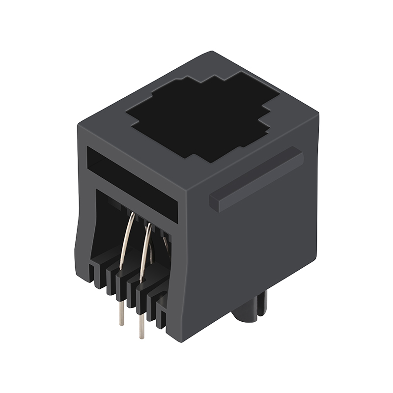 Side Entry Female Ethernet Socket Unshielded Vertical 6P4C RJ11 Connector Jack