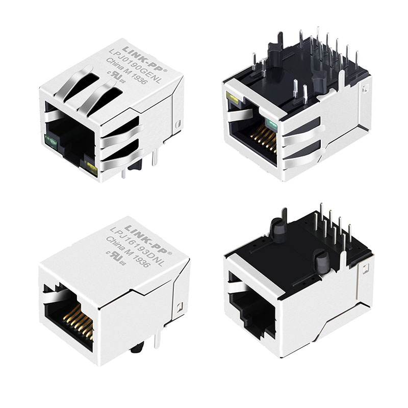 Single Port 100/1000/2.5G/5G/10G Base-T 10p8c 8p8c Cat5 Cat5e Cat6 Cat6a Modular Network Conector PCB Jack 8P LAN RJ45 Connector