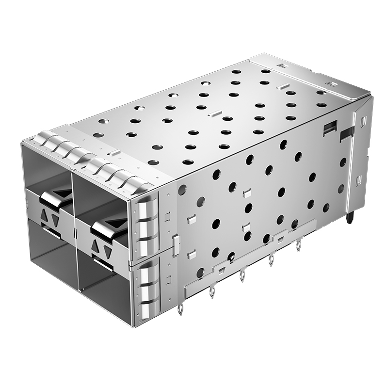 2007417-1 TE Compatible Through Hole 80P 2x2 Ports Press-Fit SFP+ Cage & Connector With Light Pipe