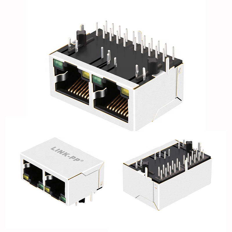 1x2 1x4 1x6 1x8 Port 100/1000/2.5G/5G/10G Base-T 10p8c 8p8c Cat5 Cat5e Cat6 Cat6a PCB Modular MagJack RJ45 Filtered Connectors
