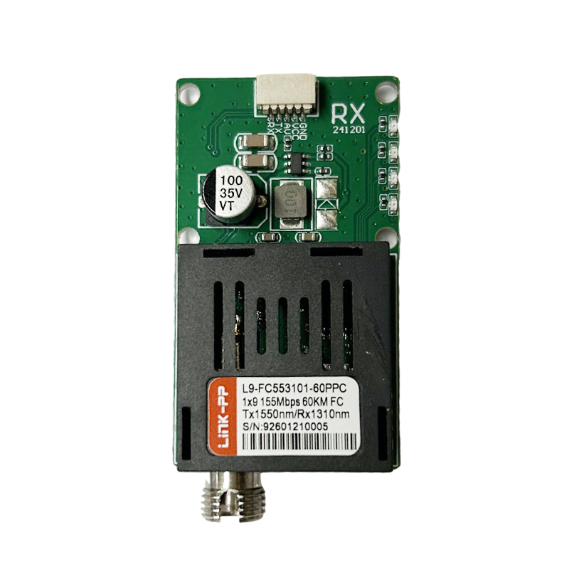Single Mode 155M BiDi 1550nm-Tx/1310nm-Rx FC SMF 60km Air/Ground TTL 1x9 Optical Transceiver Module