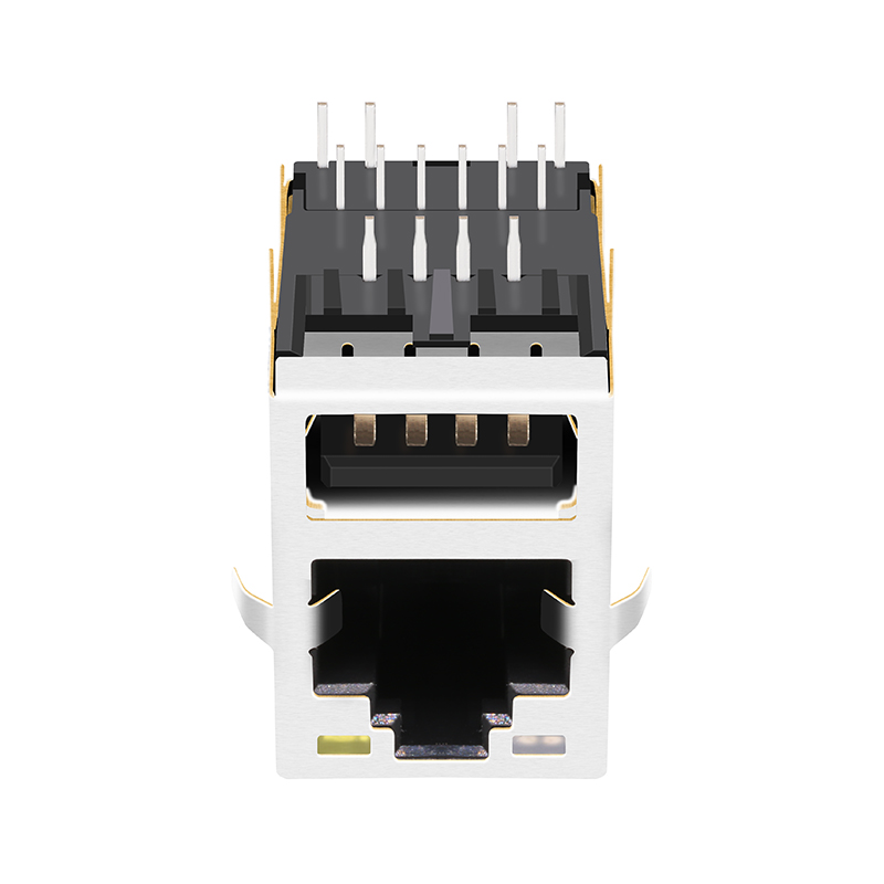 Single Port RJ45 Magnetic Module With Dual USB 0892-1GX1-62
