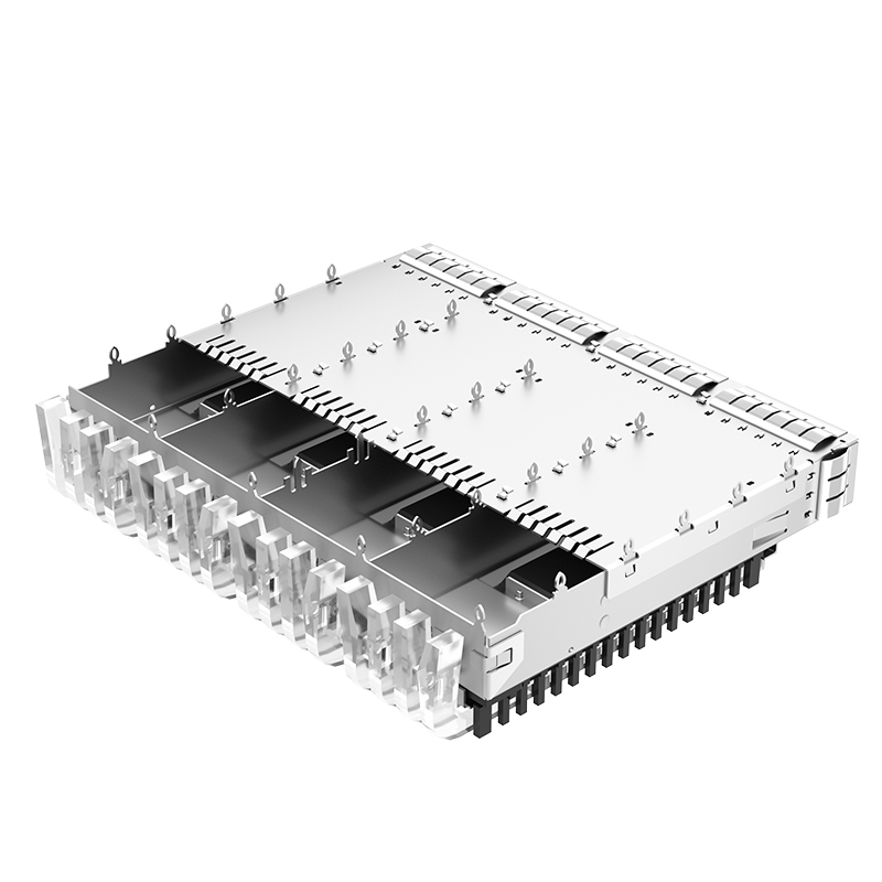2170790-2 TE Compatible Through Hole 1x4 Ports Light Pipe Press-Fit SFP Cage With Heat Sink