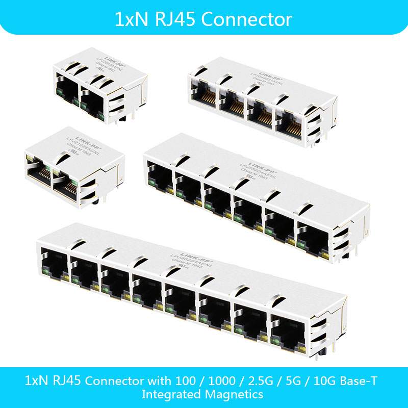 RJ45 Connector with integrated transformer