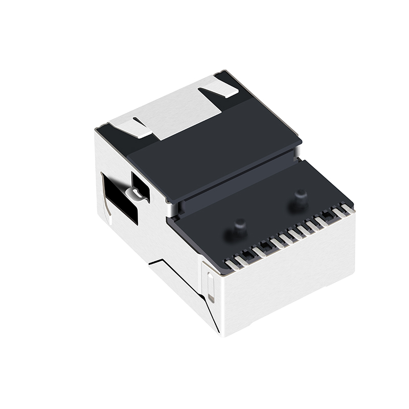With PoE Single Port 8P8C Modular Jack SMT RJ45 Connector