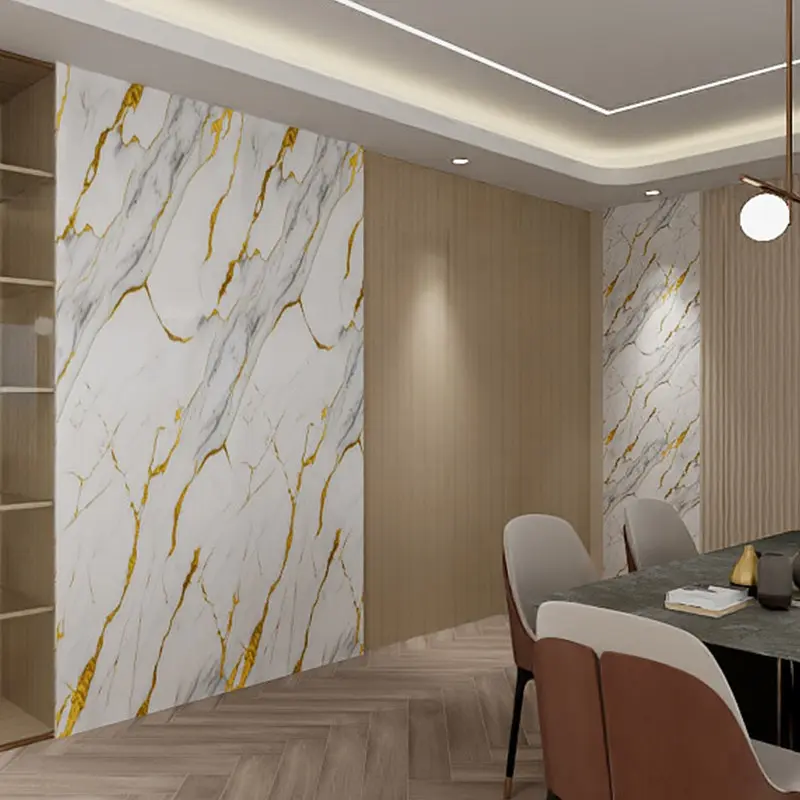 China Metallic texture, marble texture, and gilded UV marble sheets are used for commercial spaces and home decoration Supplier, Factories