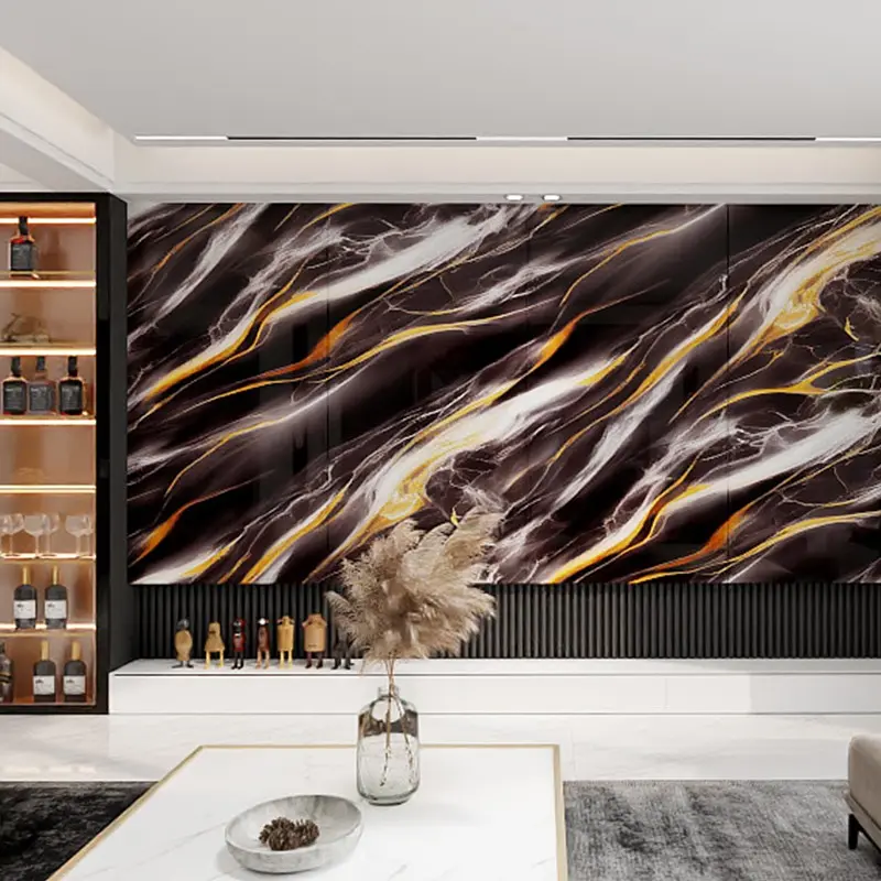 China High fidelity, lightweight design, waterproof and moisture-proof, fire-resistant and flame-retardant, easy to process and install, and environmentally friendly 3D printed UV marble slabs Factory, Factories