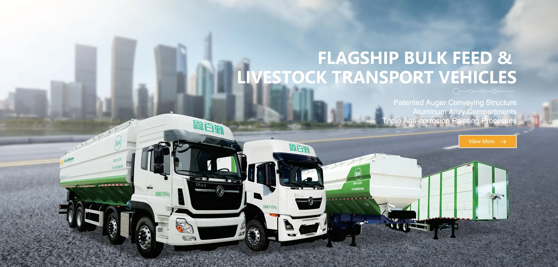 GoldBees intelligent poultry transport carrier fleet on highway