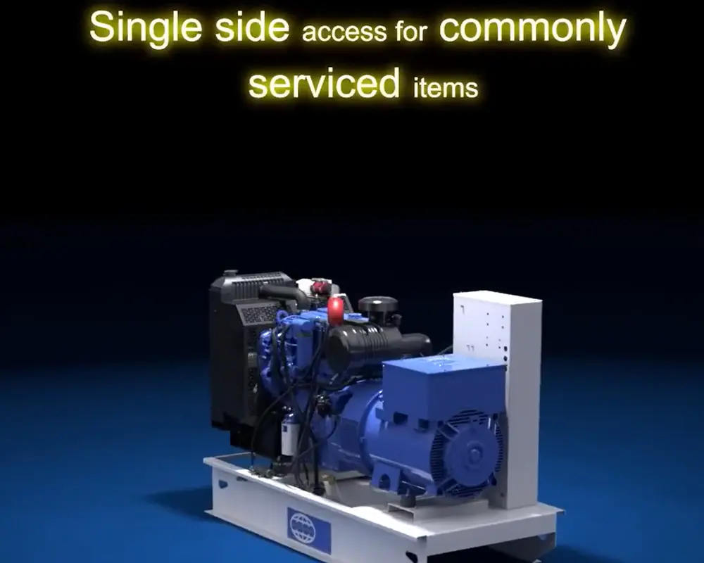 FG Wilson open type diesel generator set with single-side service access