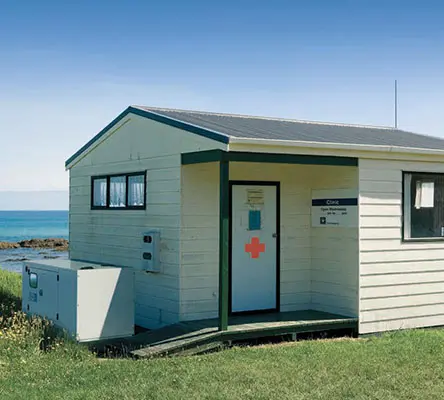 Portable generator supporting a remote medical first-aid station
