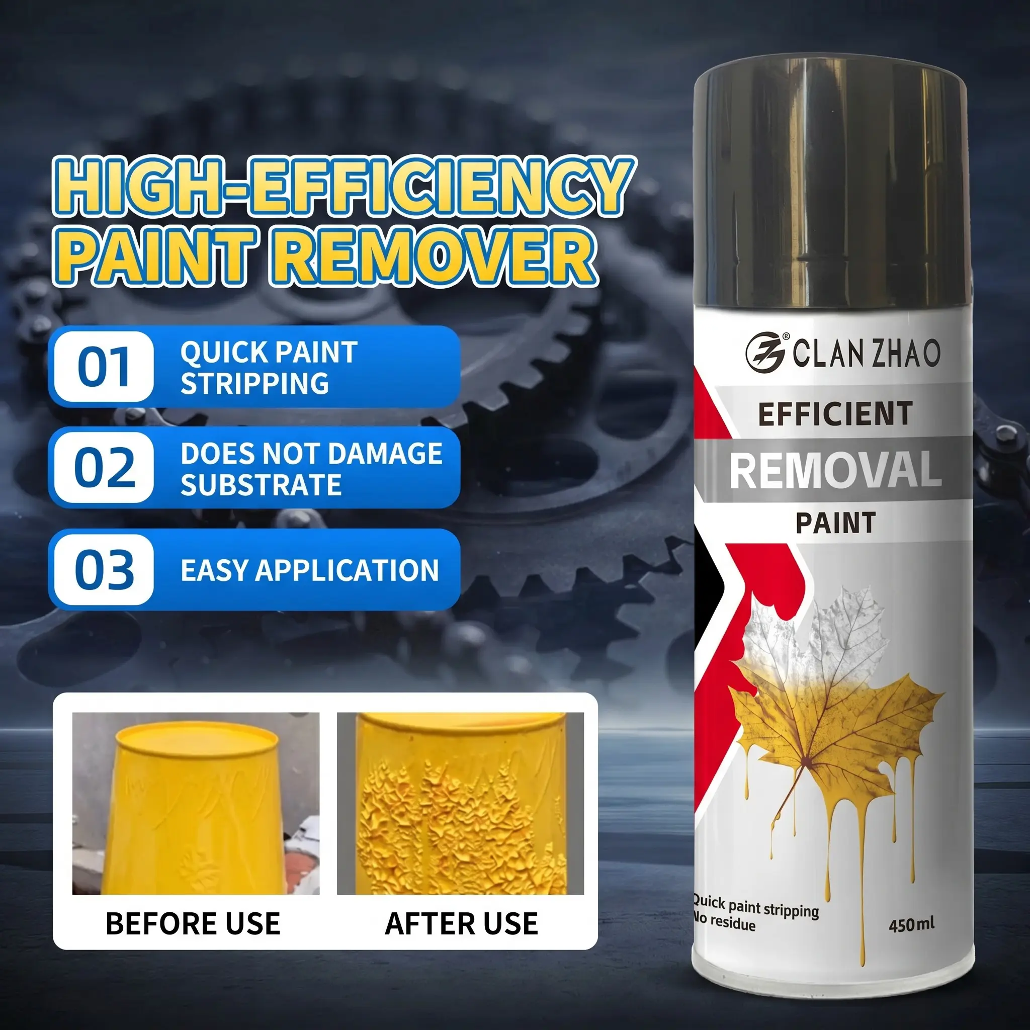 Paint remover spray that strips multiple layers quickly