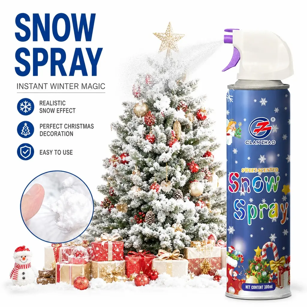 Instant snow spray for festive windows, parties, and holidays