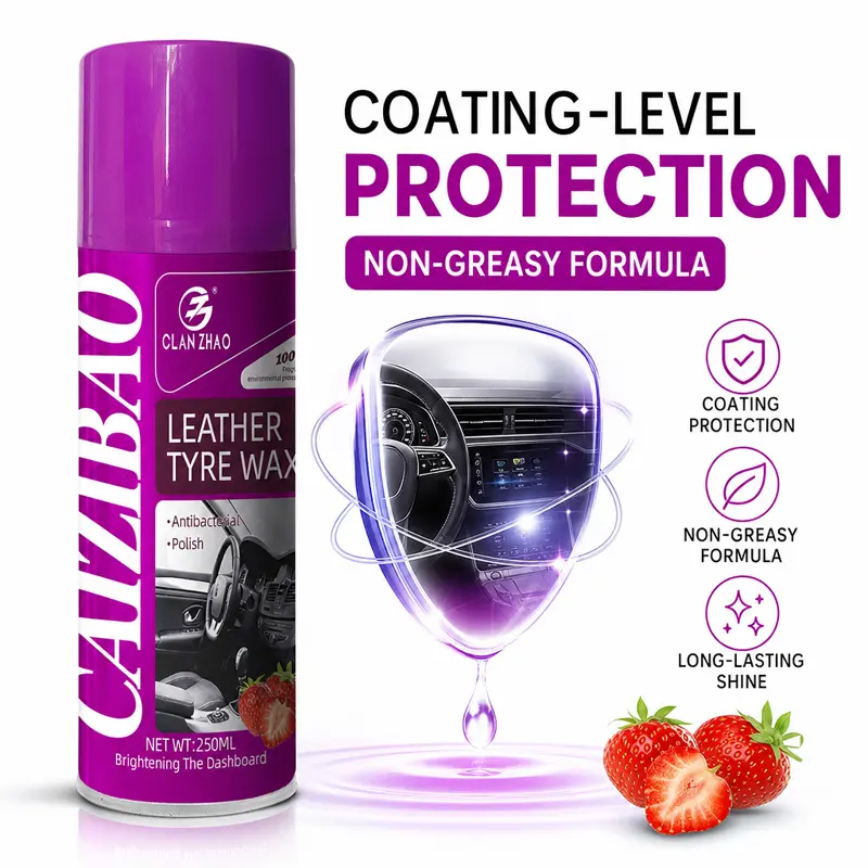 Dashboard wax spray that restores shine and protects from UV