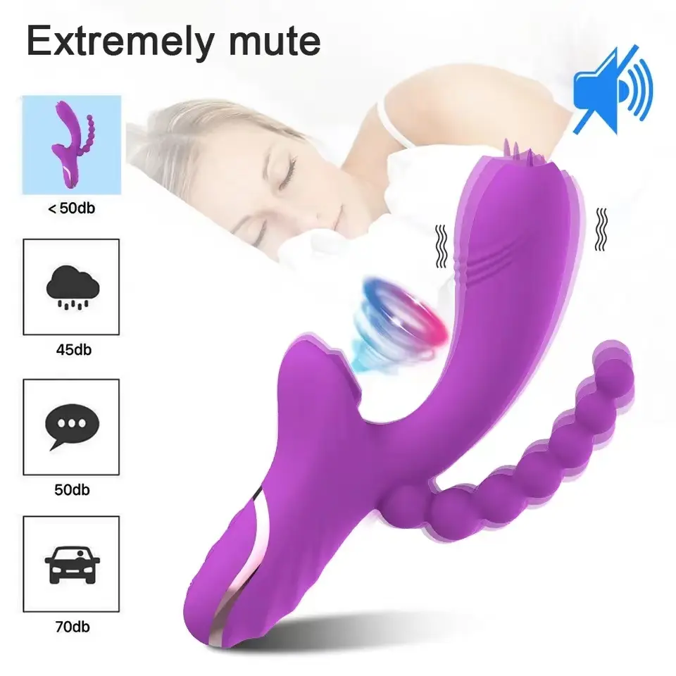 ODM Rabbit Vibrator 3 in 1 Clitoral Sucking Vibrator Anal Beads Sex Toy For Women Products, Supplier