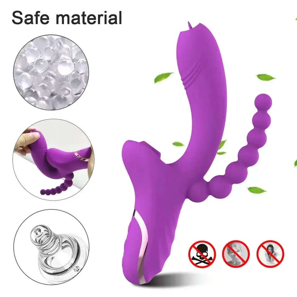ODM Rabbit Vibrator 3 in 1 Clitoral Sucking Vibrator Anal Beads Sex Toy For Women Products, Supplier