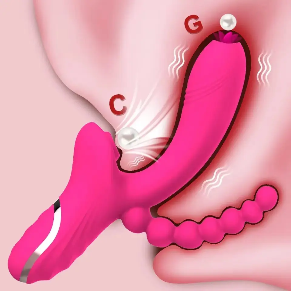 ODM Rabbit Vibrator 3 in 1 Clitoral Sucking Vibrator Anal Beads Sex Toy For Women Products, Supplier